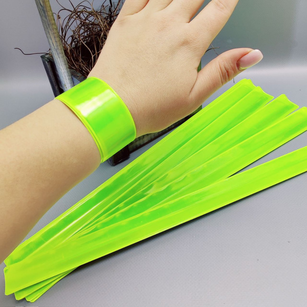 Светоотражающий SLAP-браслет, 40 см / фликер на руку, на коляску / самоскручивающийся / безопасность